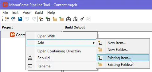 mgcb-editor open