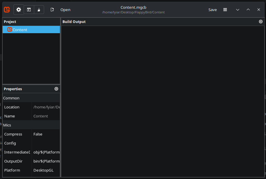 mgcb-editor open