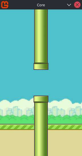 placing the pipe at the center of the screen